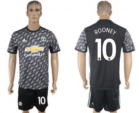 Wholesale Cheap Manchester United #10 Rooney Black Soccer Club Jersey