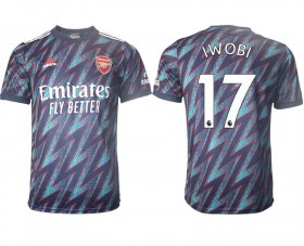 Wholesale Cheap Men 2021-2022 Club Arsenal Second away aaa version blue 17Soccer Jersey