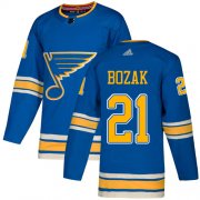 Wholesale Cheap Adidas Blues #21 Tyler Bozak Blue Alternate Authentic Stitched NHL Jersey