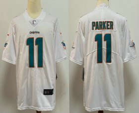 Wholesale Cheap Men\'s Miami Dolphins #11 DeVante Parker White 2020 Vapor Untouchable Stitched NFL Nike Limited Jersey