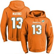 Wholesale Cheap Nike Dolphins #13 Dan Marino Orange Name & Number Pullover NFL Hoodie