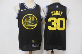 Wholesale Cheap Men\'s Golden State Warriors #30 Stephen Curry Black 2022 Nike City Edition Stitched Swingman Jersey