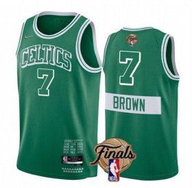 Wholesale Cheap Men\'s Boston Celtics #7 Jaylen Brown 2022 Green NBA Finals Stitched Jersey