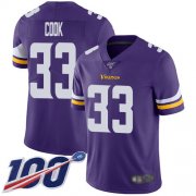 Wholesale Cheap Nike Vikings #33 Dalvin Cook Purple Team Color Men's Stitched NFL 100th Season Vapor Limited Jersey