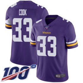 Wholesale Cheap Nike Vikings #33 Dalvin Cook Purple Team Color Men\'s Stitched NFL 100th Season Vapor Limited Jersey