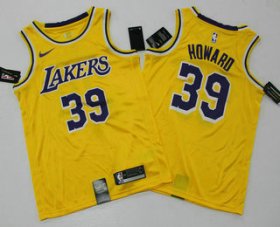Wholesale Cheap Men\'s Los Angeles Lakers #39 Dwight Howard Yellow 2019 Nike Swingman Printed NBA Jersey