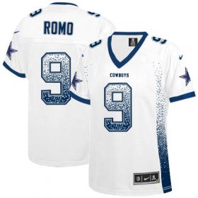 Wholesale Cheap Nike Cowboys #9 Tony Romo White Women\'s Stitched NFL Elite Drift Fashion Jersey
