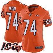 Wholesale Cheap Nike Bears #74 Germain Ifedi Orange Women's Stitched NFL Limited Rush 100th Season Jersey