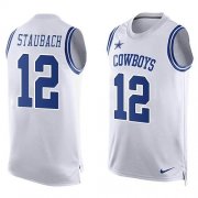 Wholesale Cheap Nike Cowboys #12 Roger Staubach White Men's Stitched NFL Limited Tank Top Jersey