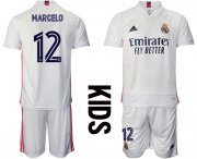 Wholesale Cheap Youth 2020-2021 club Real Madrid home 12 white Soccer Jerseys