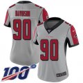 Wholesale Cheap Nike Falcons #90 Marlon Davidson Silver Women's Stitched NFL Limited Inverted Legend 100th Season Jersey