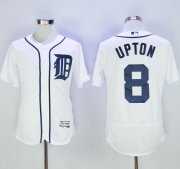 Wholesale Cheap Tigers #8 Justin Upton White Flexbase Authentic Collection Stitched MLB Jersey