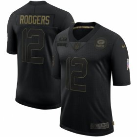 Cheap Green Bay Packers #12 Aaron Rodgers Nike 2020 Salute To Service Limited Jersey Black