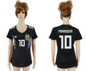 Wholesale Cheap Women's Argentina #10 Maradona Away Soccer Country Jersey
