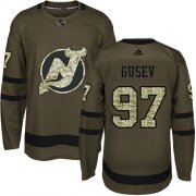 Wholesale Cheap Adidas Devils #97 Nikita Gusev Green Salute to Service Stitched NHL Jersey
