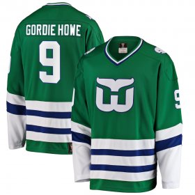 Men\'s Hartford Whalers #9 Gordie Howe Fanatics Branded Green Premier Breakaway Retired Player Jersey