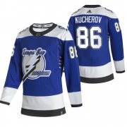 Wholesale Cheap Tampa Bay Lightning #86 Nikita Kucherov Blue Men's Adidas 2020-21 Reverse Retro Alternate NHL Jersey