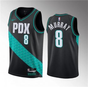 Wholesale Cheap Men\'s Portland Trail Blazers #8 Kris Murray Black 2023 Draft City Edition Stitched Basketball Jersey