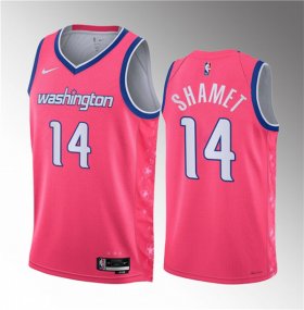 Wholesale Cheap Men\'s Washington Wizards #14 Landry Shamet Pink 2023 Draft City Edition Stitched Jersey