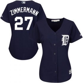 Wholesale Cheap Tigers #27 Jordan Zimmermann Navy Blue Alternate Women\'s Stitched MLB Jersey