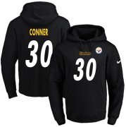 Wholesale Cheap Nike Steelers #30 James Conner Black Name & Number Pullover NFL Hoodie