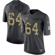 Wholesale Cheap Nike Vikings #64 Josh Kline Black Men's Stitched NFL Limited 2016 Salute To Service Jersey
