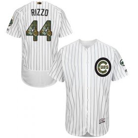 Wholesale Cheap Cubs #44 Anthony Rizzo White(Blue Strip) Flexbase Authentic Collection Memorial Day Stitched MLB Jersey