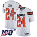 Wholesale Cheap Nike Browns #24 Nick Chubb White Men's Stitched NFL 100th Season Vapor Limited Jersey