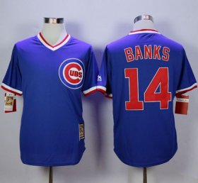 Wholesale Cheap Cubs #14 Ernie Banks Blue Cooperstown Stitched MLB Jersey