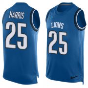 Wholesale Cheap Nike Lions #25 Will Harris Blue Team Color Men's Stitched NFL Limited Tank Top Jersey