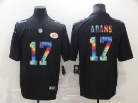Wholesale Cheap Men\'s Green Bay Packers #17 Davante Adams Multi-Color Black 2020 NFL Crucial Catch Vapor Untouchable Nike Limited Jersey