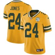 Wholesale Cheap Nike Packers #24 Josh Jones Yellow Men's 100th Season Stitched NFL Limited Rush Jersey