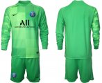 Wholesale Cheap Men 2021-2022 ClubParis Saint-Germaingreen goalkeeper Long Sleeve blank Soccer Jersey