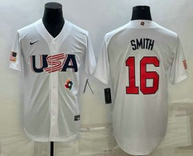 Cheap Men\'s USA Baseball #16 Will Smith 2023 White World Baseball Classic Stitched Jerseys