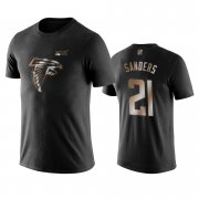 Wholesale Cheap Falcons #21 Deion Sanders Black NFL Black Golden 100th Season T-Shirts