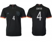 Wholesale Cheap Men 2020-2021 European Cup Germany away aaa version black 4 Adidas Soccer Jersey