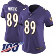 Wholesale Cheap Nike Ravens #89 Mark Andrews Purple Team Color Women's Stitched NFL 100th Season Vapor Limited Jersey