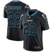Wholesale Cheap Nike Panthers #22 Christian McCaffrey Lights Out Black Men's Stitched NFL Limited Rush Jersey