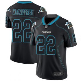 Wholesale Cheap Nike Panthers #22 Christian McCaffrey Lights Out Black Men\'s Stitched NFL Limited Rush Jersey