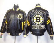 Wholesale Cheap Boston Bruins Black NHL Leather Jacket