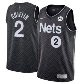 Wholesale Cheap Men\'s Brooklyn Nets #2 Blake Griffin Earned Edition Stitched 2021 Jersey