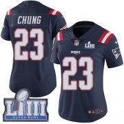 Wholesale Cheap Nike Patriots #23 Patrick Chung Navy Blue Super Bowl LIII Bound Women's Stitched NFL Limited Rush Jersey