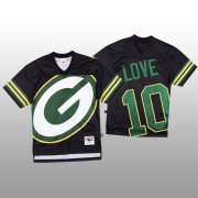 Wholesale Cheap NFL Green Bay Packers #10 Jordan Love Black Men's Mitchell & Nell Big Face Fashion Limited NFL Jersey
