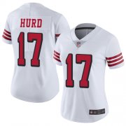 Wholesale Cheap Nike 49ers #17 Jalen Hurd White Rush Women's Stitched NFL Vapor Untouchable Limited Jersey