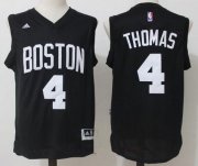 Wholesale Cheap Men's Boston Celtics #4 Isaiah Thomas All Black with White Stitched NBA adidas Revolution 30 Swingman Jersey