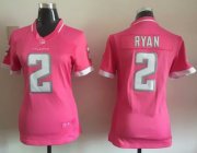 Wholesale Cheap Nike Falcons #2 Matt Ryan Pink Women's Stitched NFL Elite Bubble Gum Jersey