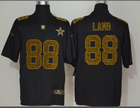 Wholesale Cheap Men\'s Dallas Cowboys #88 CeeDee Lamb Black 2020 Nike Flocked Leopard Print Vapor Limited NFL Jersey