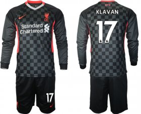 Wholesale Cheap Men 2021 Liverpool away long sleeves 17 soccer jerseys