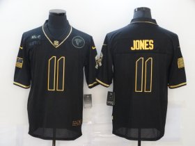 Wholesale Cheap Men\'s Atlanta Falcons #11 Julio Jones Black Gold 2020 Salute To Service Stitched NFL Nike Limited Jersey