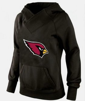 Wholesale Cheap Women\'s Arizona Cardinals Logo Pullover Hoodie Black